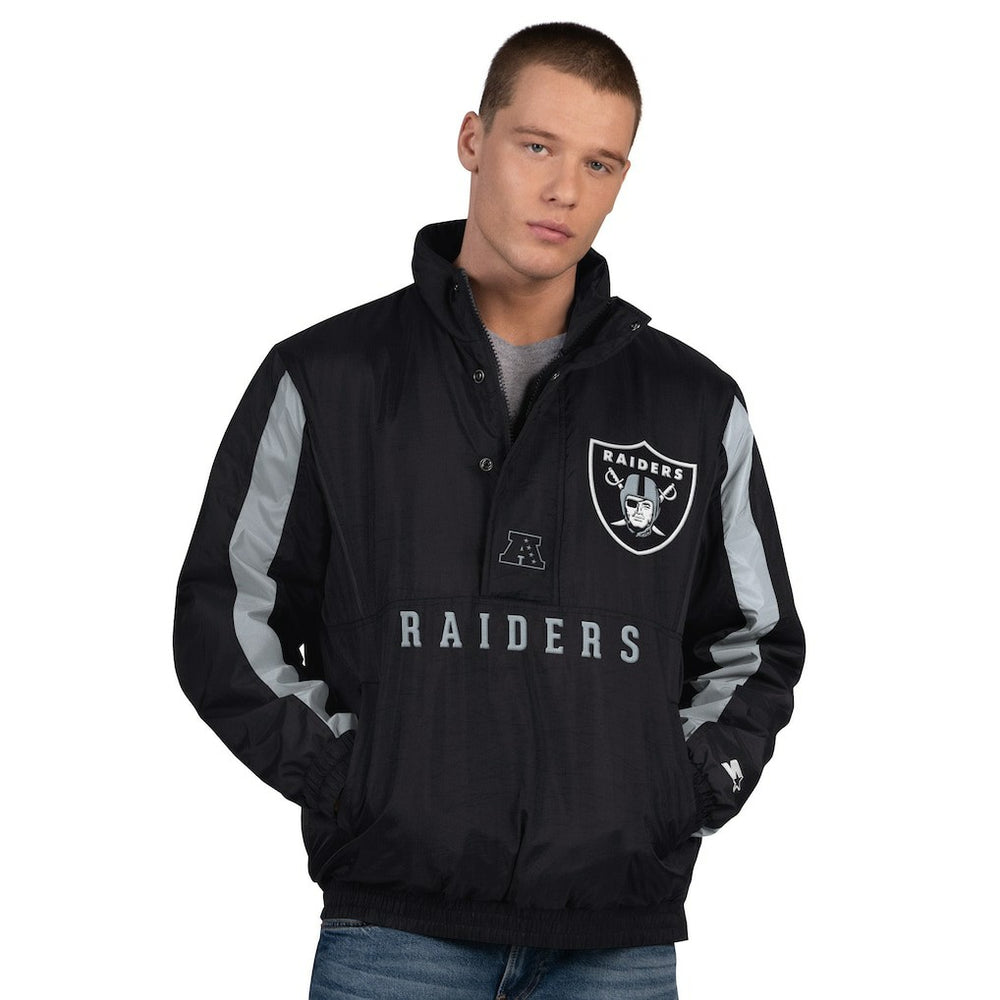 Las Vegas Raiders Starter Thursday Night Gridiron Half-Zip Jacket - Black Jackets