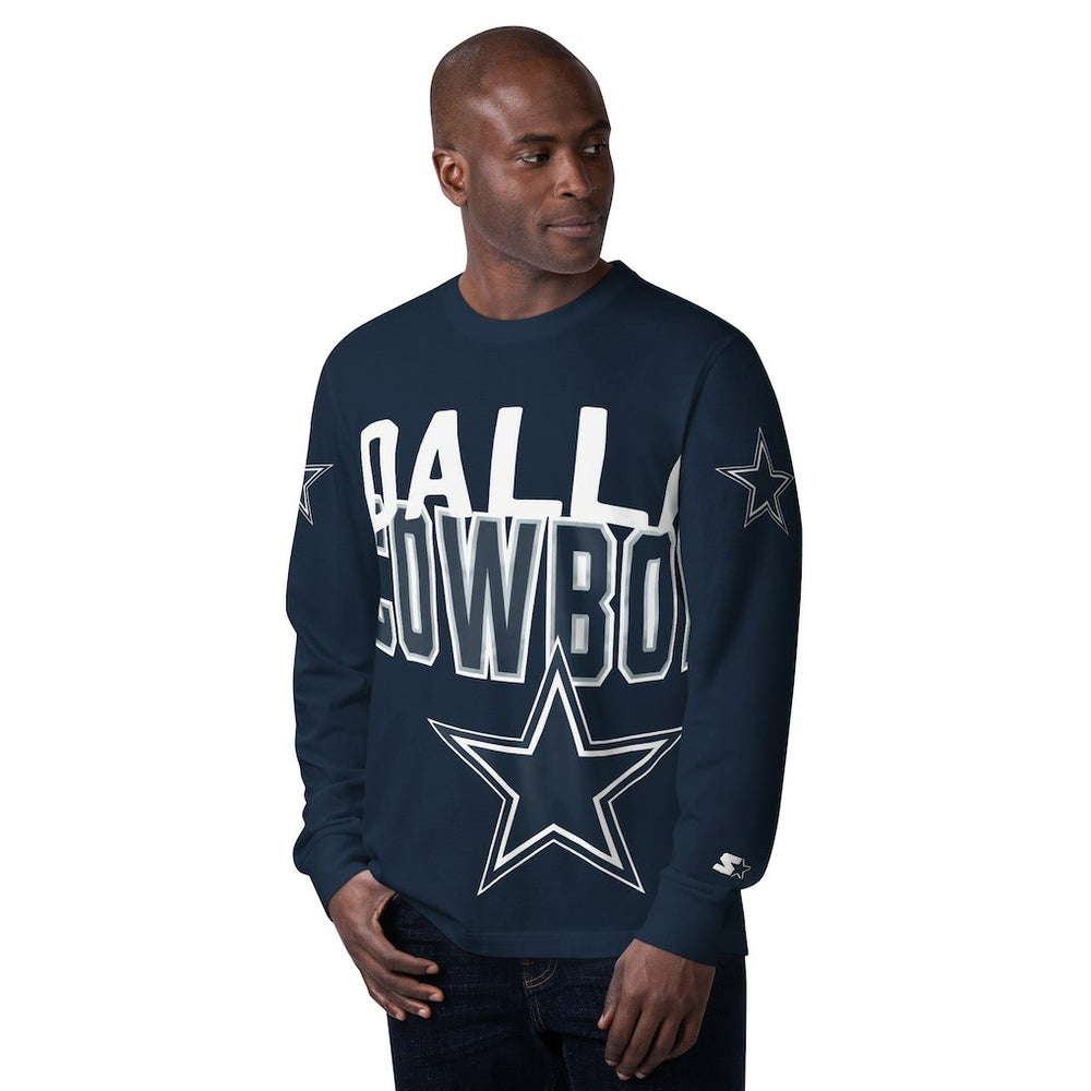 Dallas Cowboys Starter Clutch Hit Long Sleeve T-Shirt - Navy T-shirts
