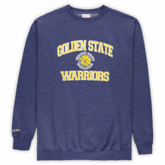 Golden State Warriors Hardwood Classics Big & Tall Crewneck Sweatshirt Heather Royal - Mitchell & Ness