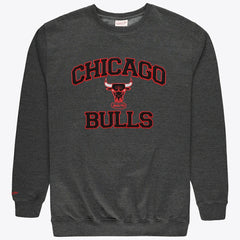 Chicago Bulls Hardwood Classics Big & Tall Crewneck Sweatshirt Heather Charcoal - Mitchell & Ness outlet