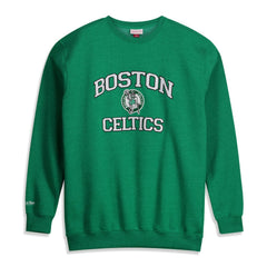 Boston Celtics Hardwood Classics Big & Tall Crewneck Sweatshirt Heather Kelly Green - Mitchell & Ness