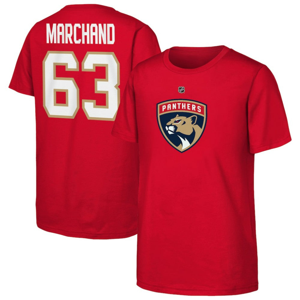 Brad Marchand Florida Panthers Youth Player Name & Number T-Shirt - Red | US 203061543