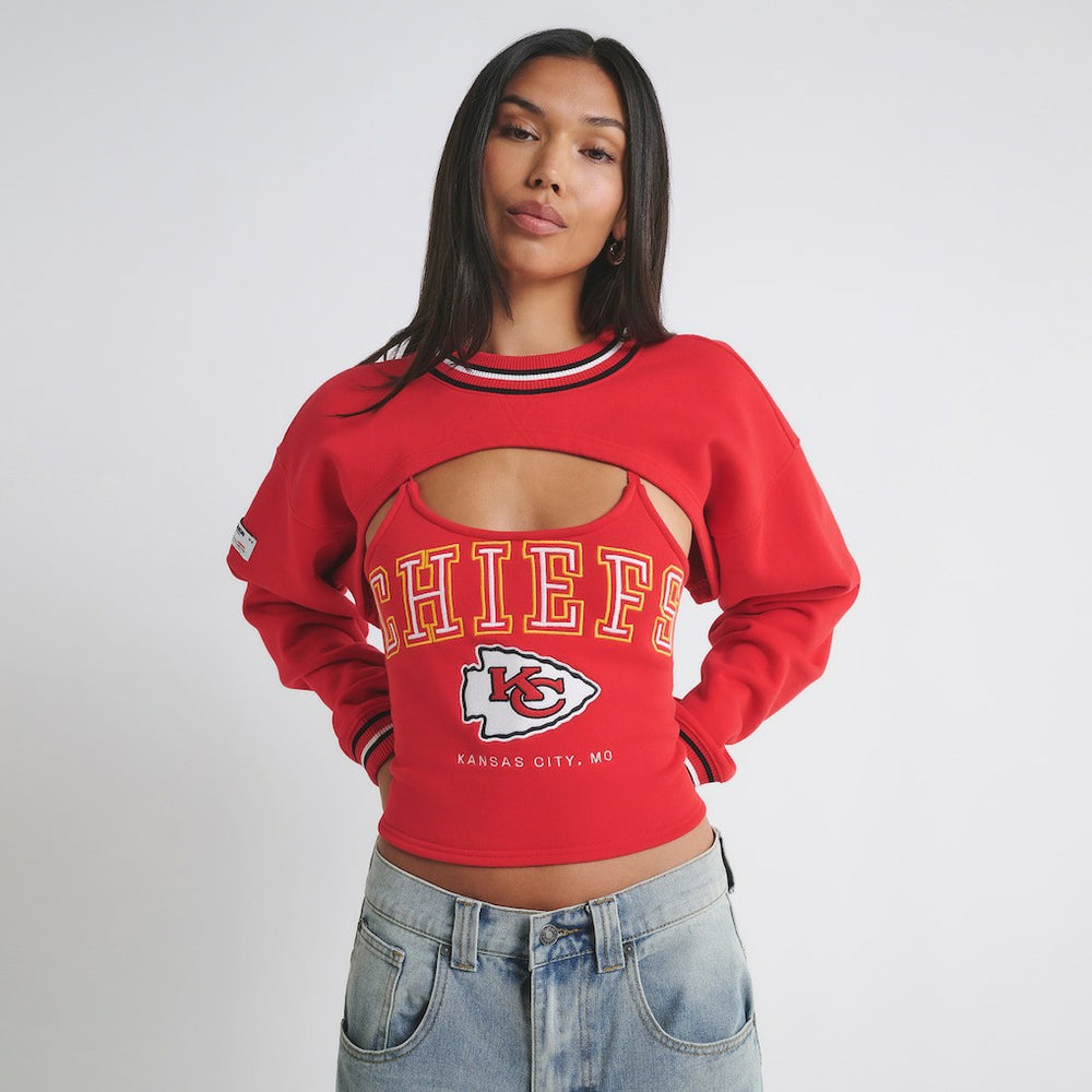 Kansas City Chiefs Off Season Women's Fleece Shrug Cami - Red