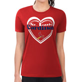 St. Louis Cardinals G-III 4Her by Carl Banks Women's Super-Slim Fit Lightweight Double Heart T-Shirt - Red T-shirts