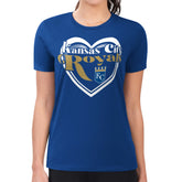 Kansas City Royals G-III 4Her by Carl Banks Women's Super-Slim Fit Lightweight Double Heart T-Shirt - Royal T-shirts