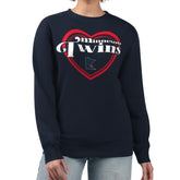 Minnesota Twins G-III 4Her by Carl Banks Women's Double Heart Fleece Pullover Sweatshirt - Navy Pullover
