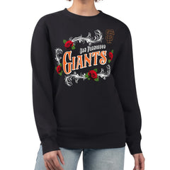 San Francisco Giants G-III 4Her by Carl Banks Women's Retro Roses Fleece Pullover Sweatshirt - Black Pullover