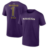 Baltimore Ravens #1 Dad Jersey T-Shirt - Purple T-shirts