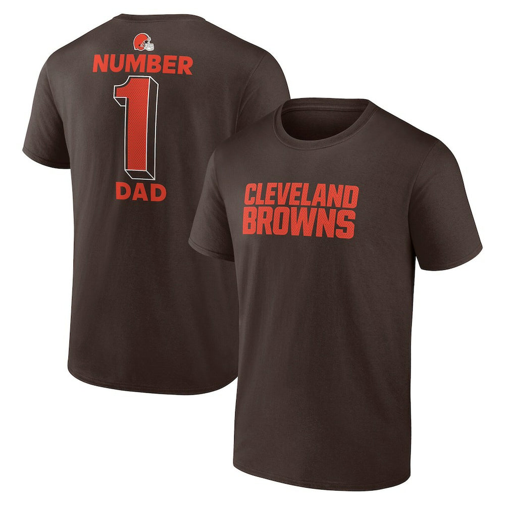 Cleveland Browns #1 Dad Jersey T-Shirt - Brown T-shirts