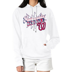 Washington Nationals Starter Women's Drive-In Pullover Hoodie - White Hoodies
