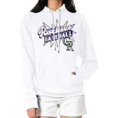 Colorado Rockies Starter Women's Drive-In Pullover Hoodie - White Hoodies