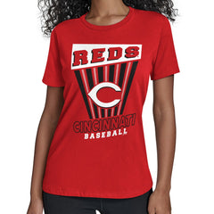 Cincinnati Reds Starter Women's Poster Print T-Shirt - Red T-shirts