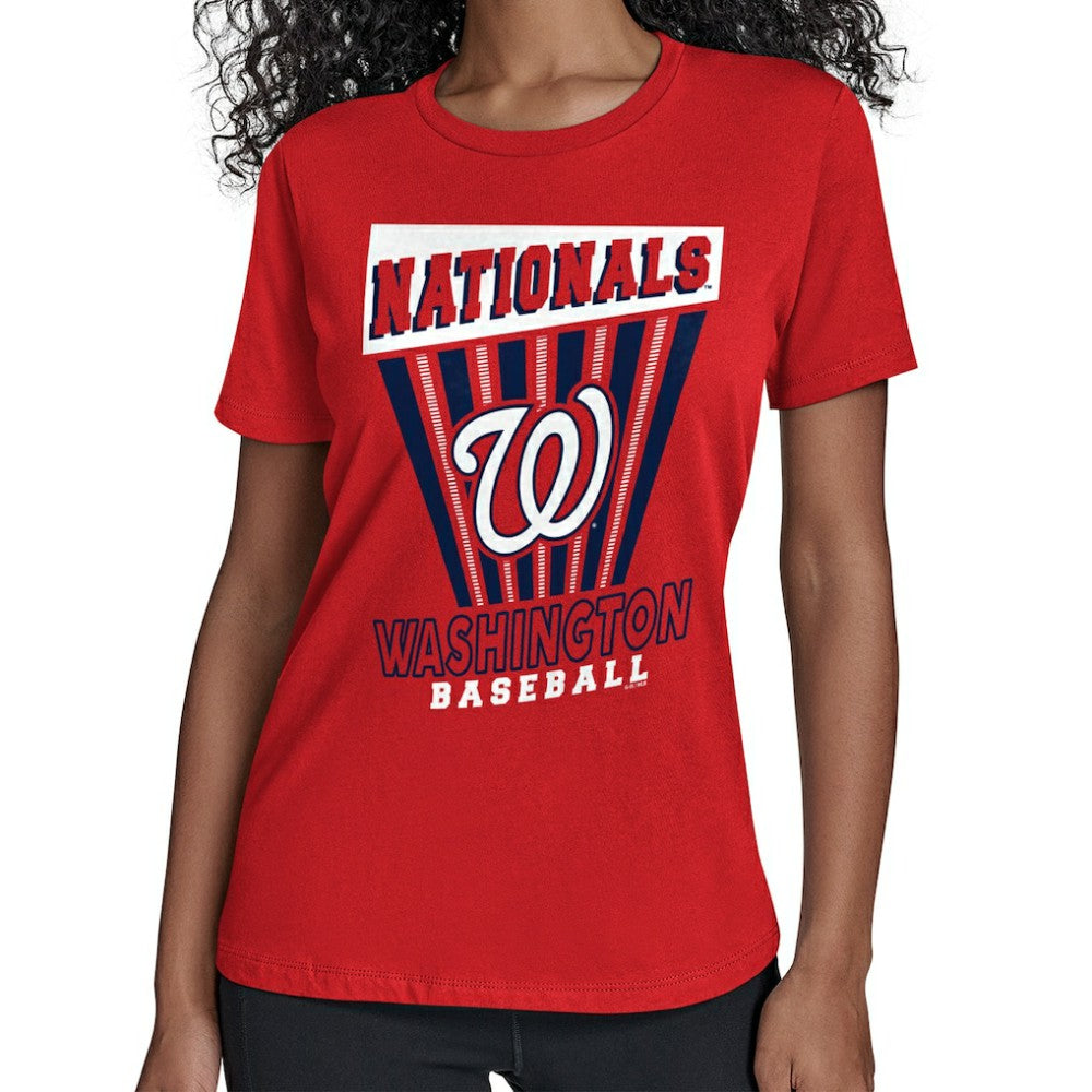 Washington Nationals Starter Women's Poster Print T-Shirt - Red T-shirts