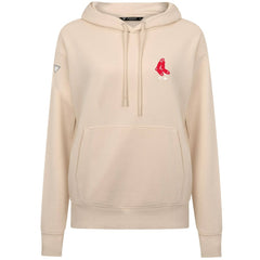Boston Red Sox Levelwear Women's Cooperstown Collection Adorn Core Logo Pullover Hoodie - Khaki Hoodies