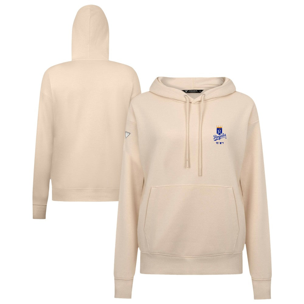 Kansas City Royals Levelwear Women's Cooperstown Collection Adorn Core Logo Pullover Hoodie - Khaki Hoodies
