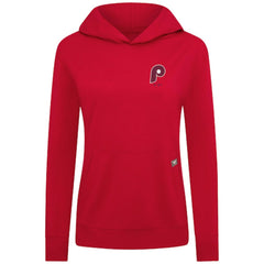 Philadelphia Phillies Levelwear Women's Cooperstown Collection Relay Core Logo Pullover Hoodie - Red Hoodies