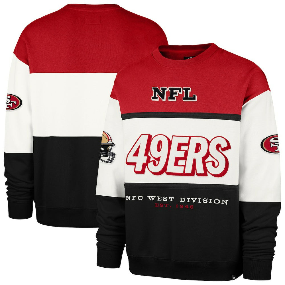 San Francisco 49ers '47 Breeze Maximalist Sweatshirt - Scarlet/Black Sweatshirts