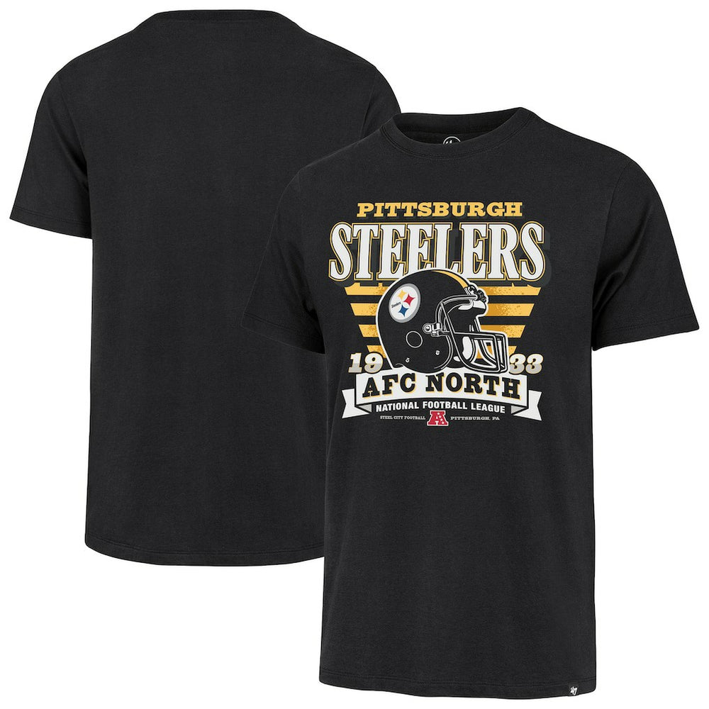 Pittsburgh Steelers '47 Stripe Splash Franklin Throwback T-Shirt - Black T-shirts