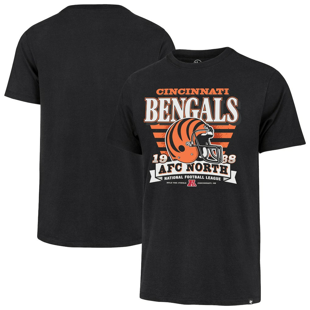 Cincinnati Bengals '47 Stripe Splash Franklin Throwback T-Shirt - Black T-shirts
