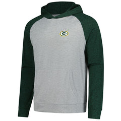 Green Bay Packers Antigua Urgent Pullover Hoodie - Heather Gray/Black Hoodies