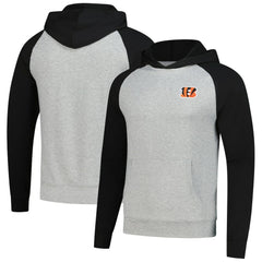 Cincinnati Bengals Antigua Urgent Pullover Hoodie - Heather Gray/Black Hoodies