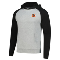 Cincinnati Bengals Antigua Urgent Pullover Hoodie - Heather Gray/Black Hoodies