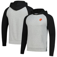 Cleveland Browns Antigua Urgent Pullover Hoodie - Heather Gray/Black Hoodies