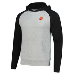 Cleveland Browns Antigua Urgent Pullover Hoodie - Heather Gray/Black Hoodies