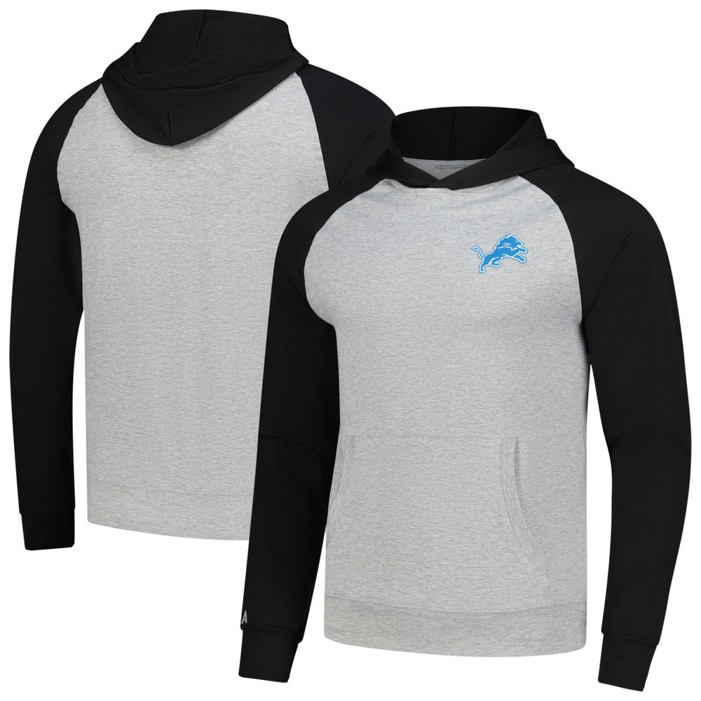 Detroit Lions Antigua Urgent Pullover Hoodie - Heather Gray/Black Hoodies