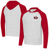 San Francisco 49ers Antigua Urgent Pullover Hoodie - Scarlet/Gray Hoodies