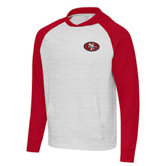 San Francisco 49ers Antigua Urgent Pullover Hoodie - Scarlet/Gray Hoodies