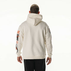 Cincinnati Bengals The Wild Collective Unisex Stacked Graphic Sleeve Fleece Hoodie - Cream Hoodies