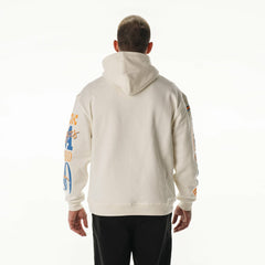 Los Angeles Chargers The Wild Collective Unisex Stacked Graphic Sleeve Fleece Hoodie - Cream Hoodies