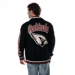 Arizona Cardinals The Wild Collective Unisex Jacquard Full-Zip Sweater - Black