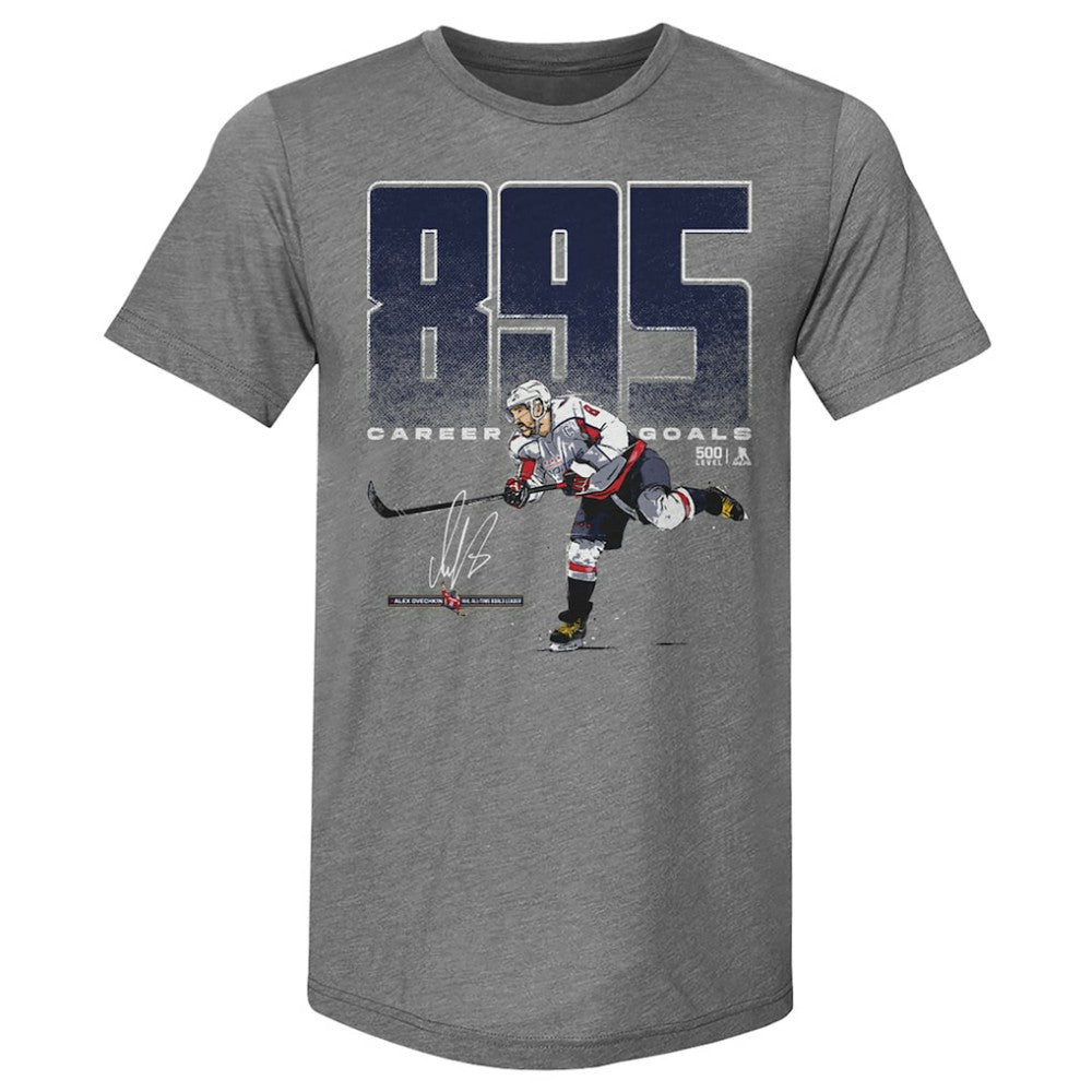 Alexander Ovechkin Washington Capitals 500 Level NHL All-Time Leading Goal Scorer Tri-Blend Bold T-Shirt - Gray | US 203089720