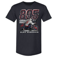 Alexander Ovechkin Washington Capitals 500 Level NHL All-Time Leading Goal Scorer Tri-Blend Grunge T-Shirt - Navy | US 203089727