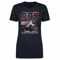 Alexander Ovechkin Washington Capitals 500 Level Women's NHL All-Time Leading Goal Scorer Grunge T-Shirt - Navy | US 203089731