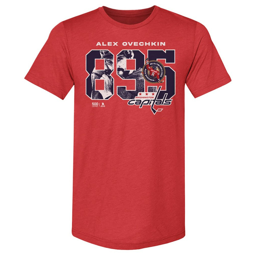 Alexander Ovechkin Washington Capitals 500 Level NHL All-Time Leading Goal Scorer Tri-Blend Overlay T-Shirt - Red | US 203089741
