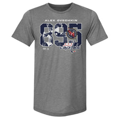 Alexander Ovechkin Washington Capitals 500 Level NHL All-Time Leading Goal Scorer Tri-Blend Overlay T-Shirt - Gray | US 203089742