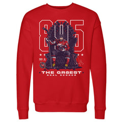 Alexander Ovechkin Washington Capitals 500 Level NHL All-Time Leading Goal Scorer Throne Pullover Sweatshirt - Red | US 203089751