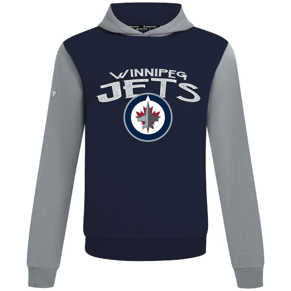 Winnipeg Jets Levelwear Ultimate Mission Pullover Hoodie - Navy/Gray | US 203091723