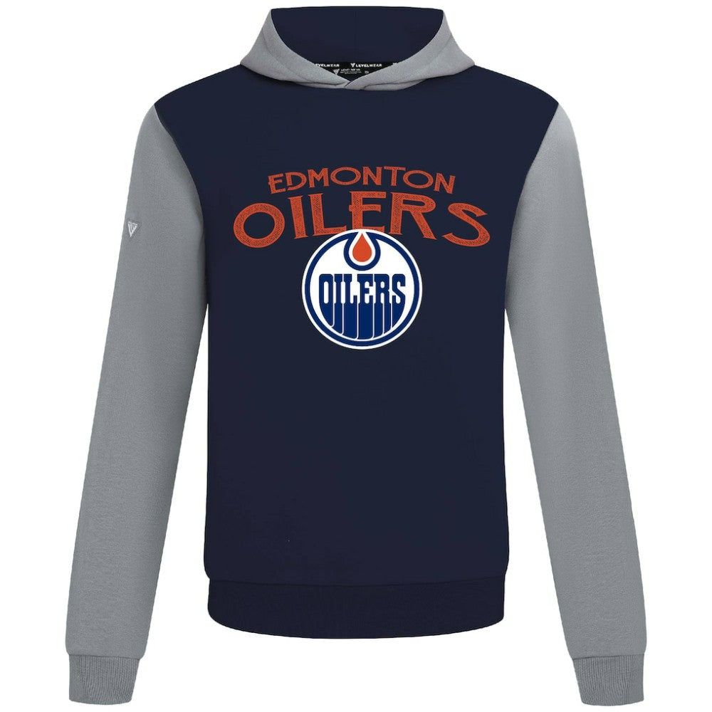 Edmonton Oilers Levelwear Ultimate Mission Pullover Hoodie - Navy/Gray | US 203091741