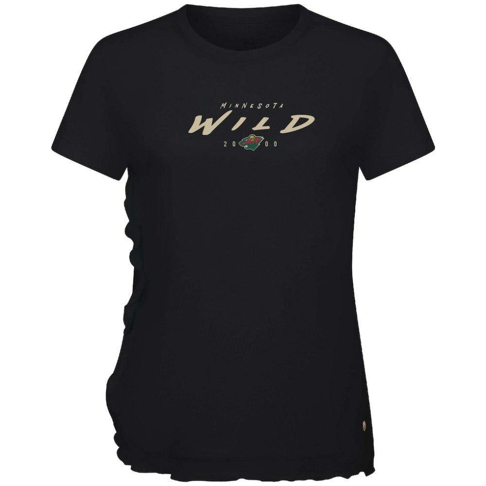 Minnesota Wild Levelwear Women's Airflow Scratched T-Shirt - Black | US 203091805