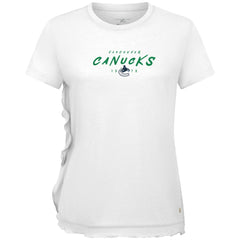 Vancouver Canucks Levelwear Women's Airflow Scratched T-Shirt - White | US 203091817
