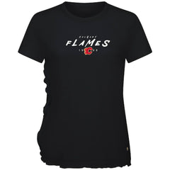 Calgary Flames Levelwear Women's Airflow Scratched T-Shirt - Black | US 203091821