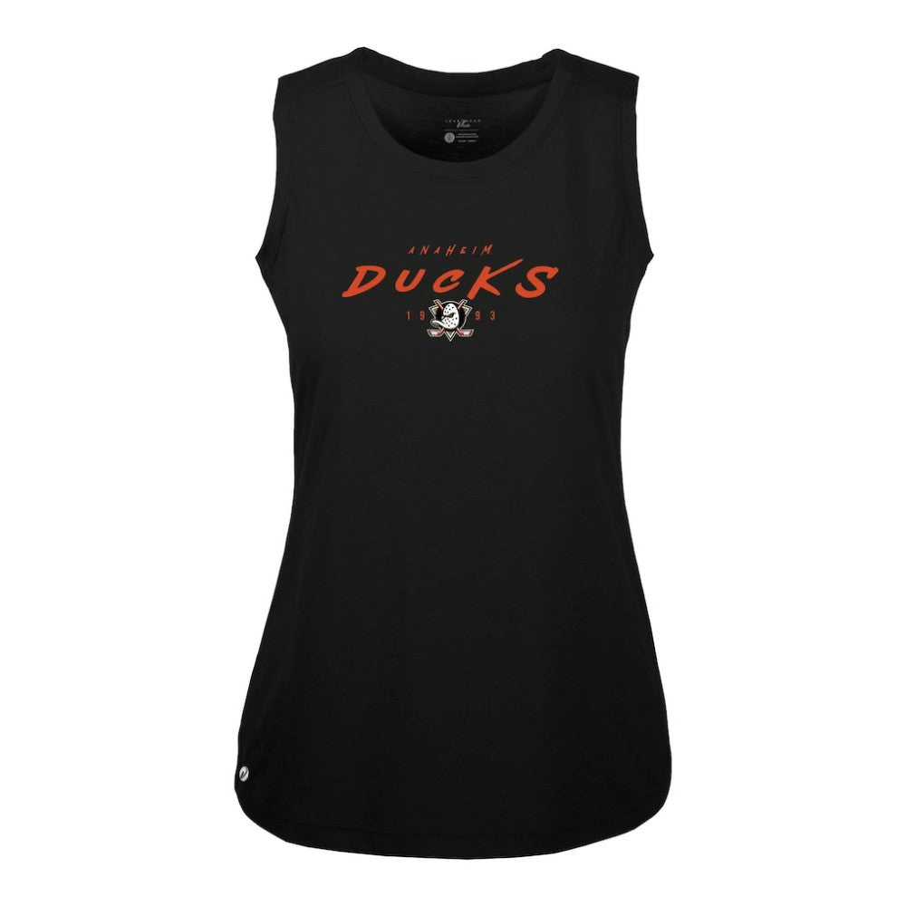 Anaheim Ducks Levelwear Women's Macy Scratched Tank Top - Black | US 203091891