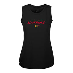 Chicago Blackhawks Levelwear Women's Macy Scratched Tank Top - Black | US 203091898
