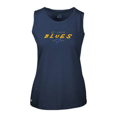 St. Louis Blues Levelwear Women's Macy Scratched Tank Top - Navy | US 203091905
