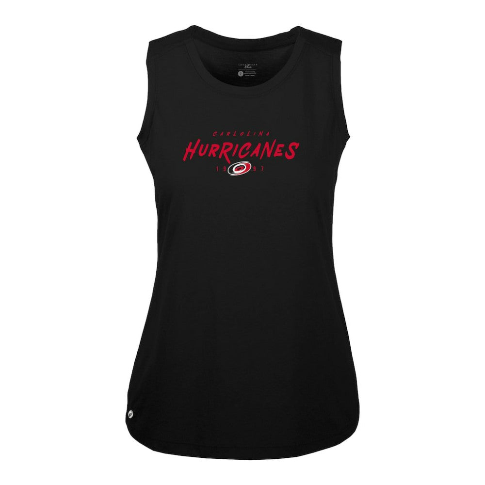 Carolina Hurricanes Levelwear Women's Macy Scratched Tank Top - Black | US 203091910