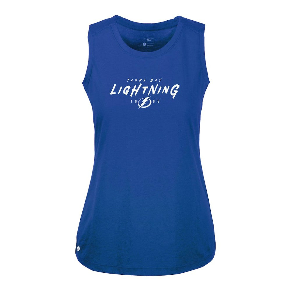 Tampa Bay Lightning Levelwear Women's Macy Scratched Tank Top - Royal | US 203091913